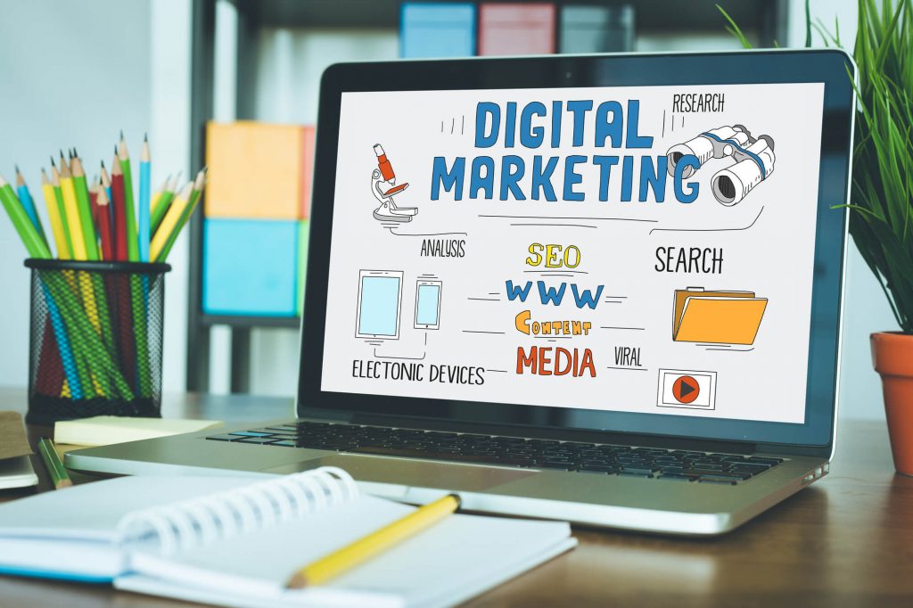 digital marketing strategies on laptop
