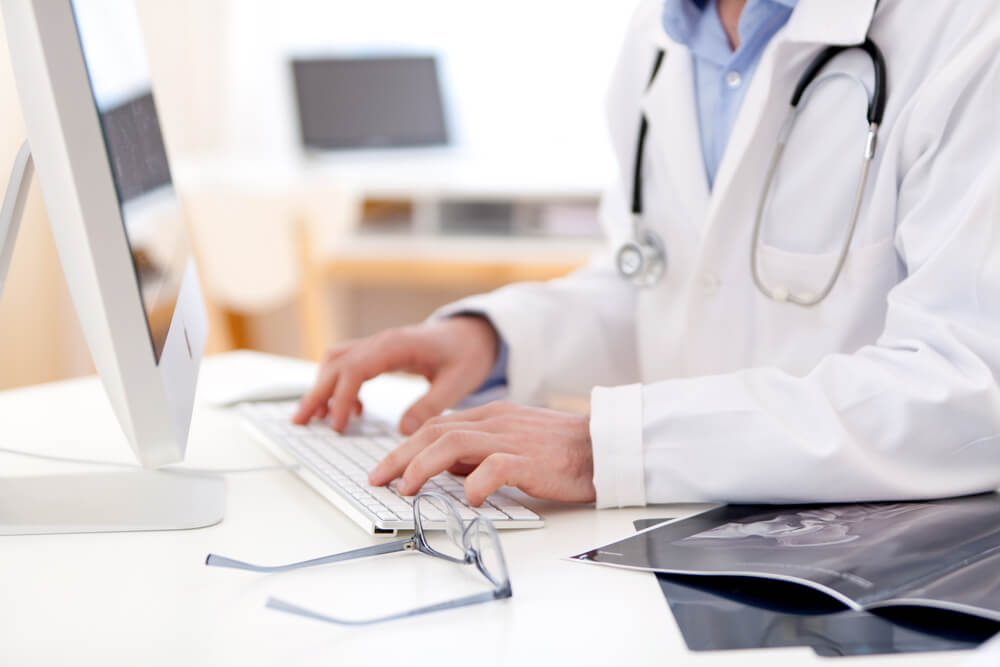 doctor using computer
